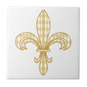 Mardi Gras Fleur De Lis Ceramic Tile