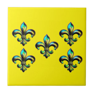 Mardi Gras Fleur De Lis Ceramic Tile