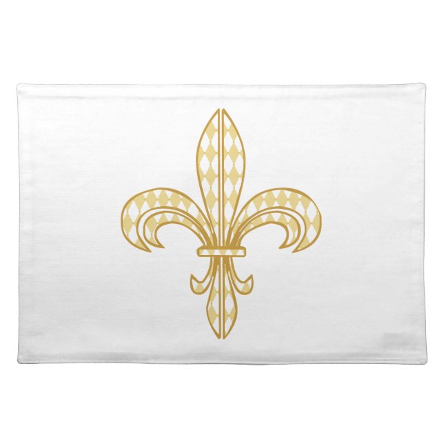 Mardi Gras Fleur De Lis Cloth Placemat (Front)