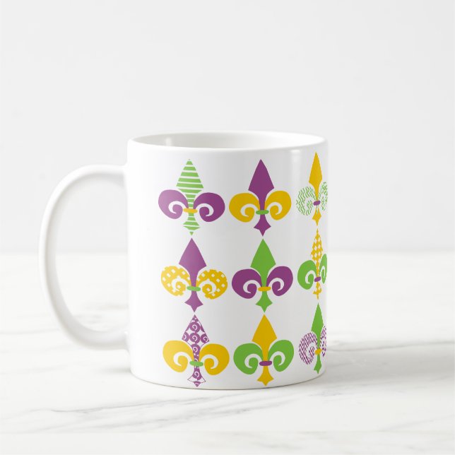 Mardi Gras Fleur de Lis Coffee Mug (Left)