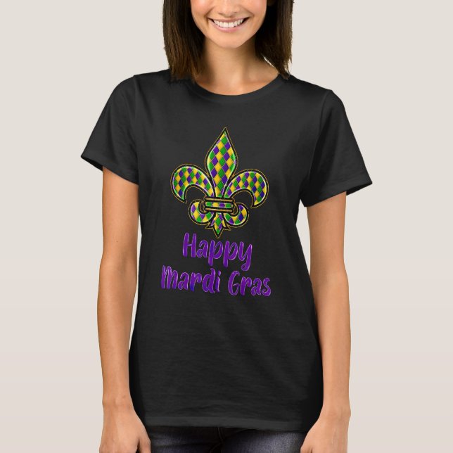 Mardi Gras Fleur De Lis Costume Shirt Carnaval Par (Front)