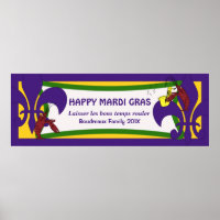 Mardi Gras Fleur de Lis Crawfish Party Banner