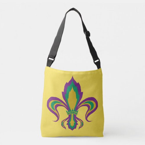 Mardi Gras Fleur De Lis Crossbody Bag