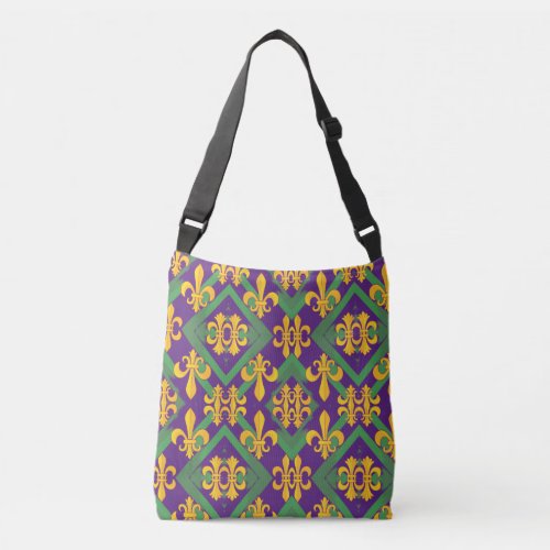 Mardi Gras Fleur de lis Crossbody Bag