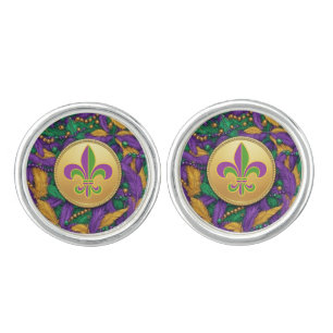 Mardi Gras Fleur de lis Cufflinks