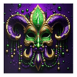 Mardi Gras Fleur De Lis Design 2024 Acrylic Print