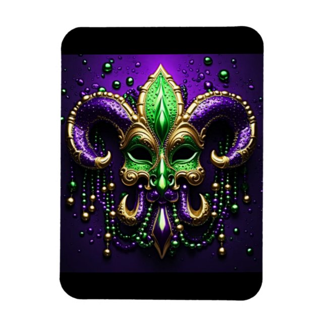 Mardi Gras Fleur De Lis Design Magnet (Vertical)