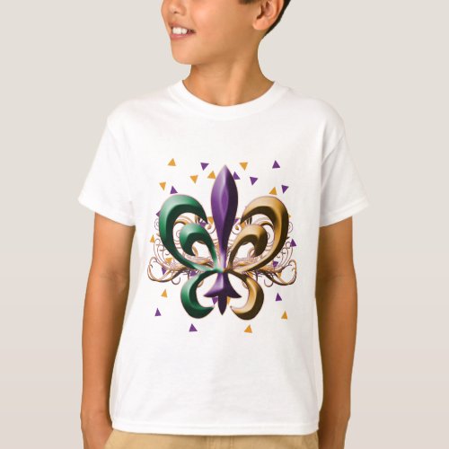 Mardi Gras Fleur de Lis Design T_Shirt