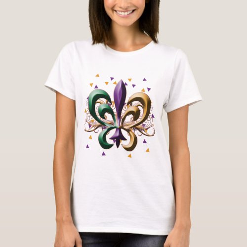 Mardi Gras Fleur de Lis Design T_Shirt