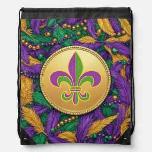 Mardi Gras Fleur de lis Drawstring Bag