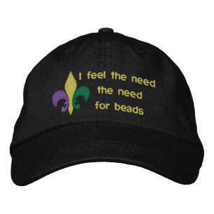 Mardi Gras ~ Fleur De Lis Embroidered Baseball Cap