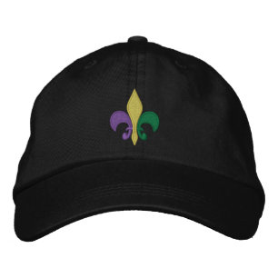 Mardi Gras ~ Fleur De Lis Embroidered Baseball Cap