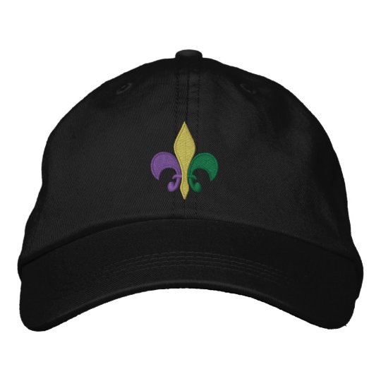 Mardi Gras ~ Fleur De Lis Embroidered Baseball Cap | Zazzle.com