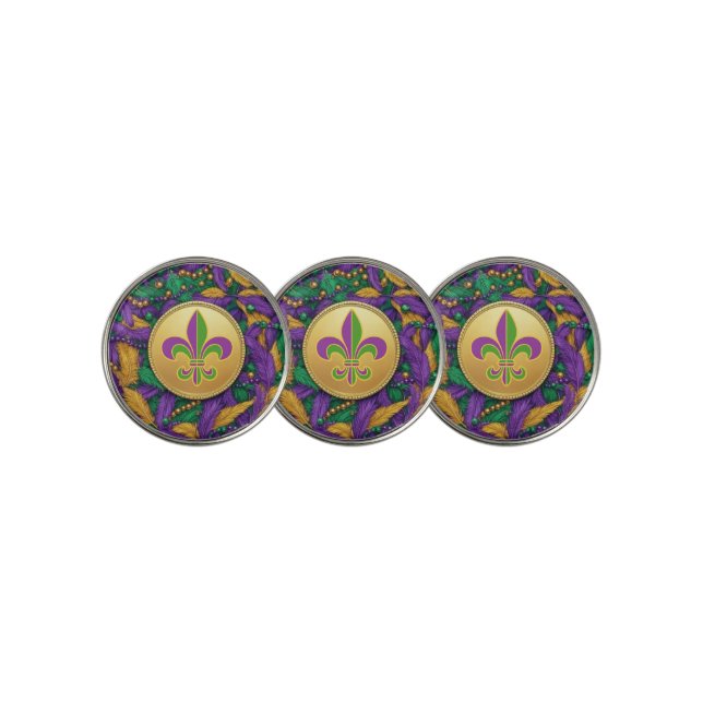 Mardi Gras Fleur de lis Golf Ball Marker (3 Up)