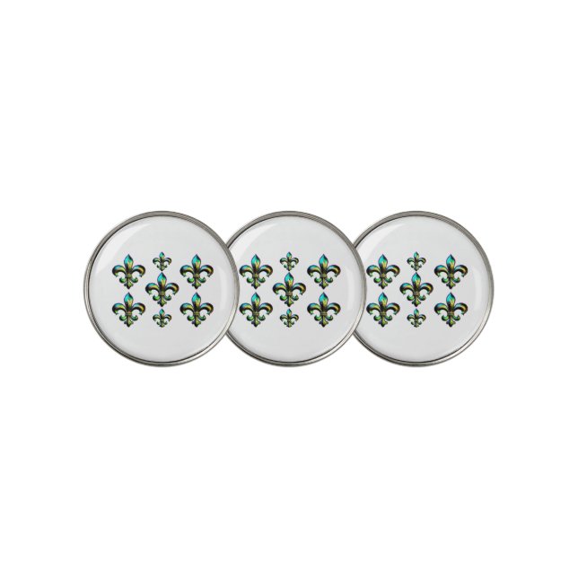 Mardi Gras Fleur De Lis Golf Ball Marker (3 Up)