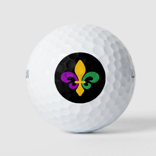 Mardi Gras Fleur De Lis Golf Balls