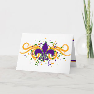 Mardi Gras Fleur-de-Lis Greeting Card