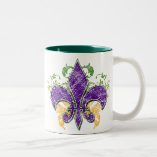 Mardi Gras Fleur-de-Lis Grunge Mug