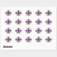 Mardi Gras Fleur-de-Lis Sticker, Zazzle