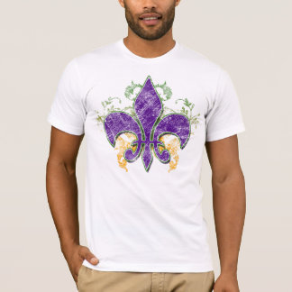 Mardi Gras Fleur-de-Lis Grunge T-Shirt