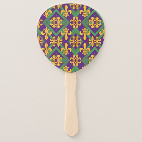 Mardi Gras Fleur de lis Hand Fan