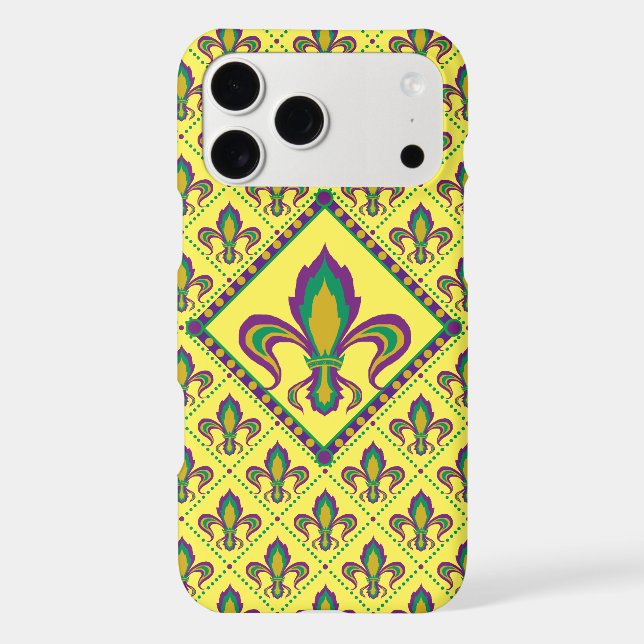 Mardi Gras Fleur De Lis Iphone Case (Back)