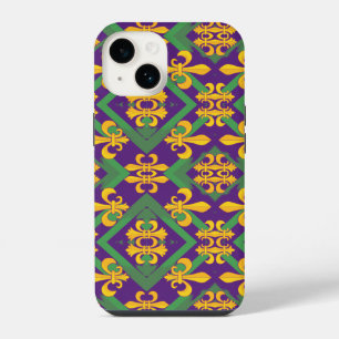 Mardi Gras Fleur de lis iPhone 14 Case