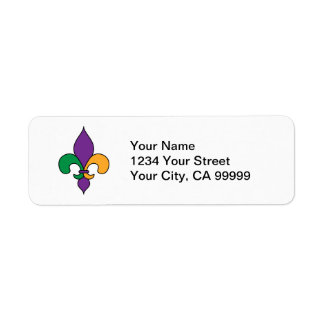 Mardi Gras Fleur de Lis Label