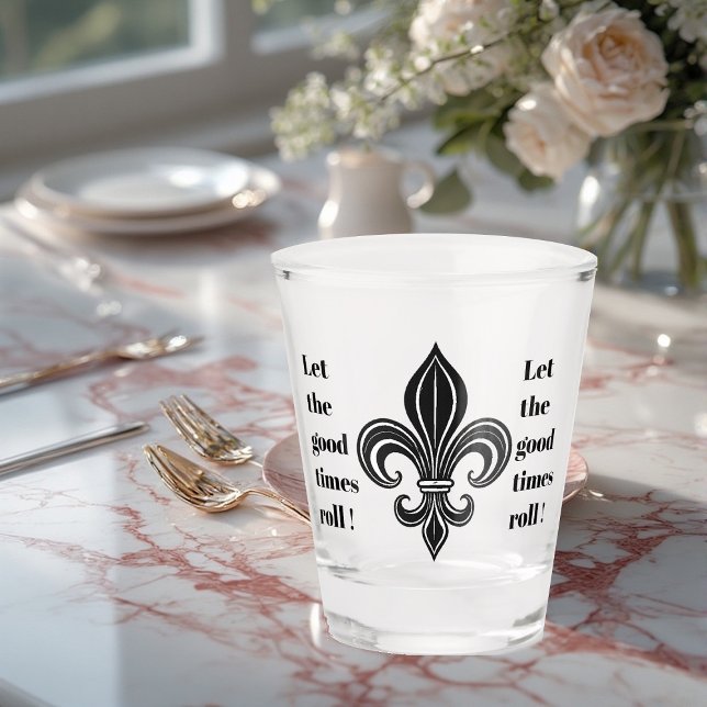Mardi Gras Fleur-de-lis Let The Good Times Roll  Shot Glass (Mardi Gras Fleur-de-lis Let The Good Times Roll Shot Glass)