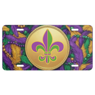 Mardi Gras Fleur de lis License Plate