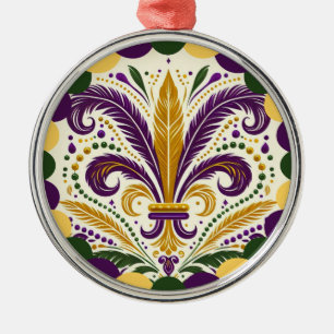 Mardi Gras fleur-de-lis  Metal Ornament