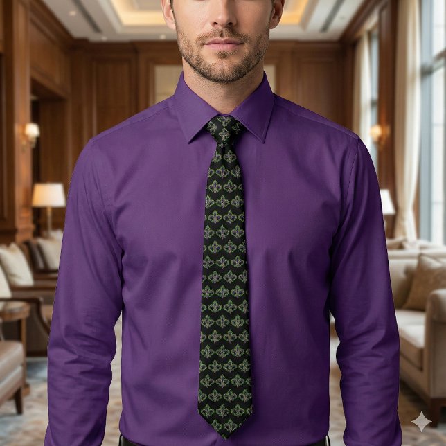 Mardi Gras Fleur-de-Lis Neck Tie (Mardi Gras Fleur-de-Lis Neck Tie)
