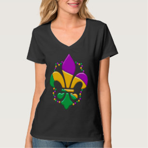 Mardi Gras Fleur De Lis Paint Splatter Girl Boy Me T-Shirt