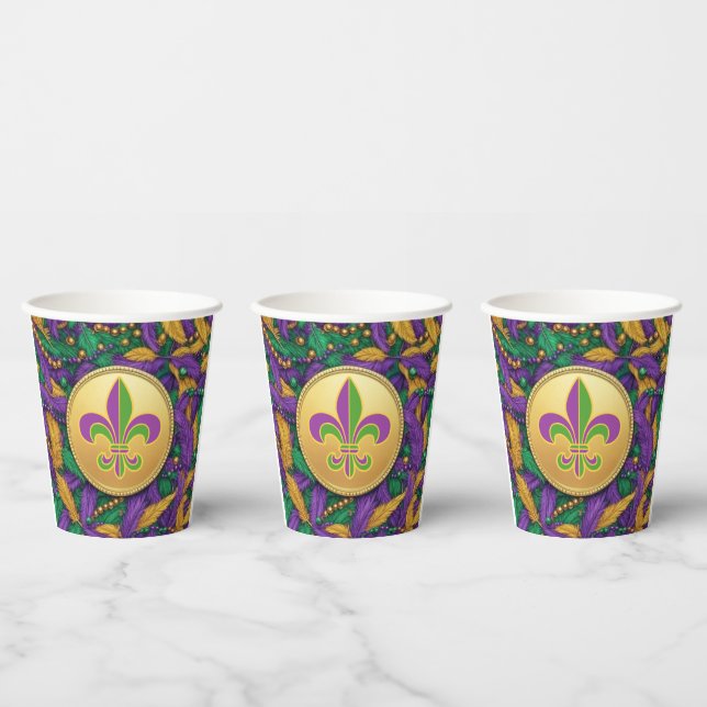 Mardi Gras Fleur de lis Paper Cups (Multi)