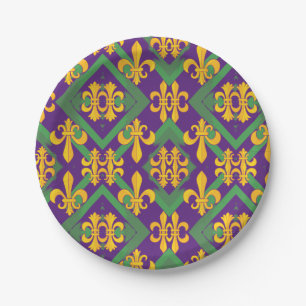 Mardi Gras Fleur de lis Paper Plates