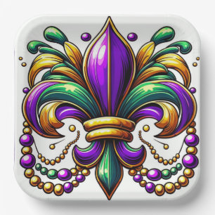 Mardi Gras Fleur de lis Paper Plates