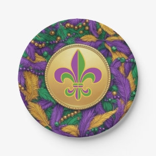 Mardi Gras Fleur de lis Paper Plates