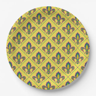 Mardi Gras Fleur De Lis Paper Plates