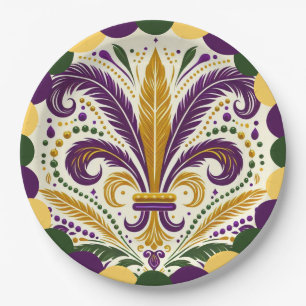 Mardi Gras fleur-de-lis  Paper Plates