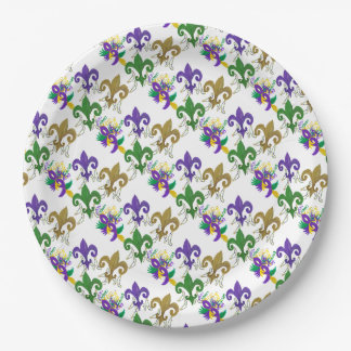 Mardi Gras fleur de lis party Paper Plates