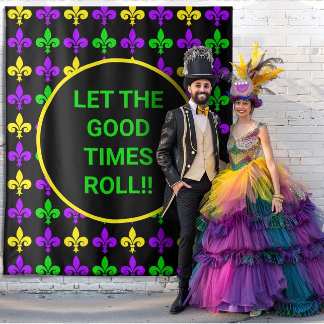 Mardi Gras Fleur de Lis Pattern Custom Backdrop (Creator Uploaded)