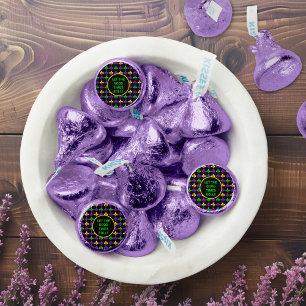 Mardi Gras Fleur de Lis Pattern Custom Text Hershey®'s Kisses®