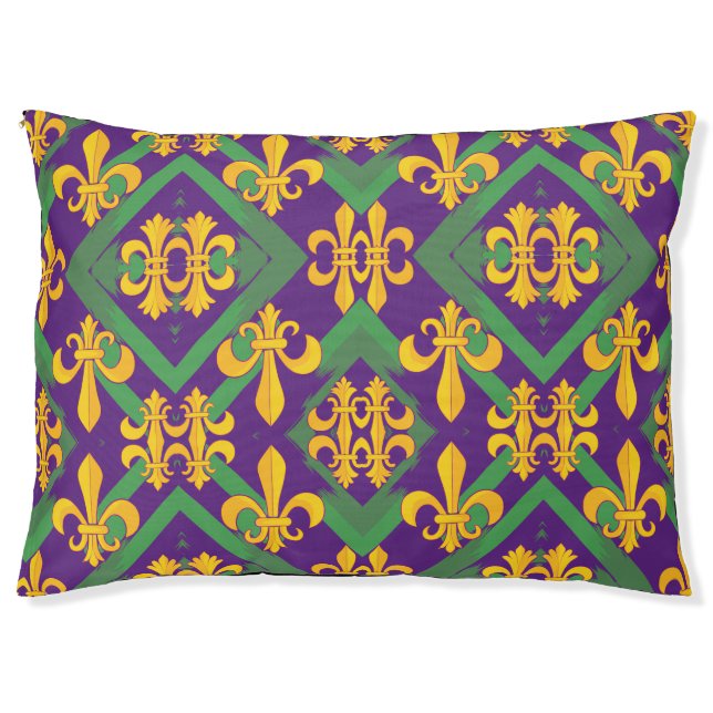 Mardi Gras fleur de lis Pet Bed (Front)