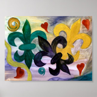 Mardi Gras Fleur de lis print