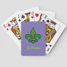 Mardi Gras Fleur de Lis Purple Playing Cards