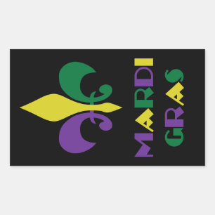 Mardi Gras ~ Fleur De Lis Rectangular Sticker