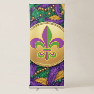 Mardi Gras Fleur de lis Retractable Banner