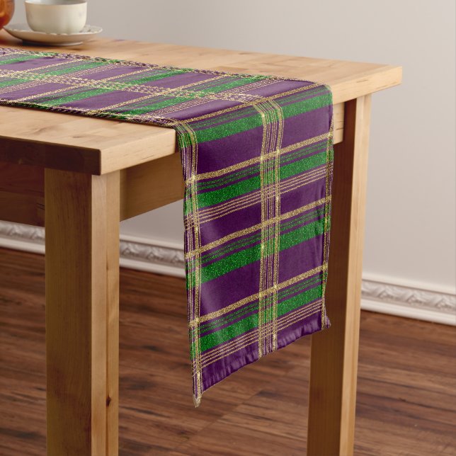 Mardi Gras Fleur De Lis Short Table Runner (In Situ)