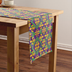 Mardi Gras Fleur de lis Short Table Runner