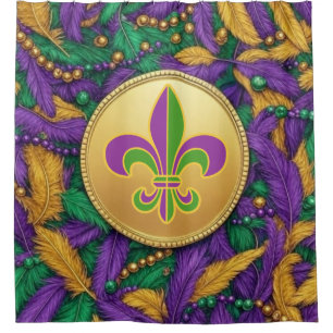 Mardi Gras Fleur de lis Shower Curtain